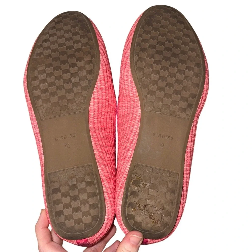 Birdies The Starling Women's‎ lipstick pink Raffia Loafers Flats Shoes Size 12 - Picture 5 of 7